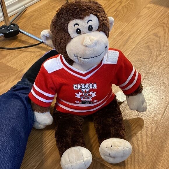 Build A Bear Canada Babw Hockey Monkey Stuffed Bear 18” - Picture 9 of 9